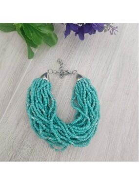 Turquoise Color Seed Bead Bracelet